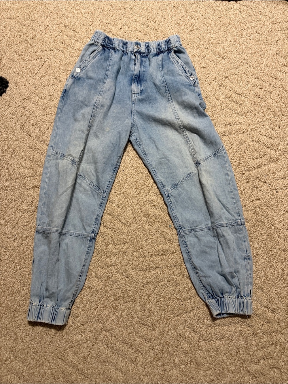 We The Free Light Blue Relaxed Denim Jogger Jeans